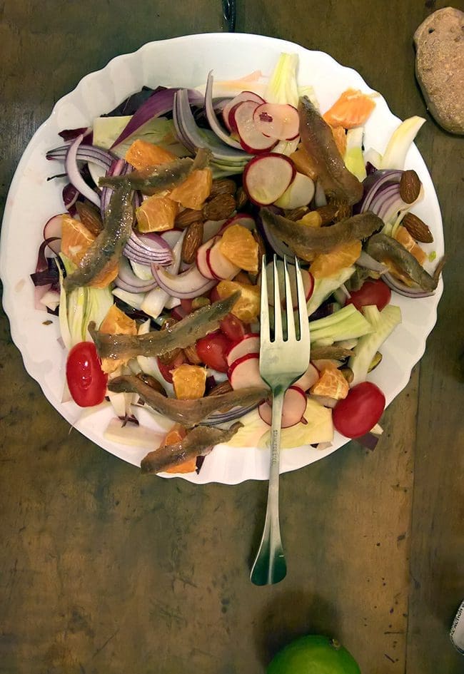Fennel, orange and anchovy salad