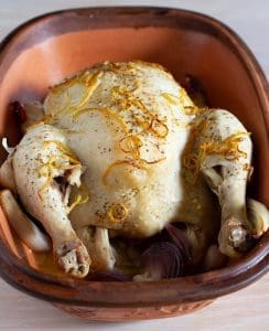 After ~90 mins baste the chicken.